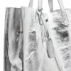 Kožené kabelka shopper bag Vera Pelle stříbrná 205454